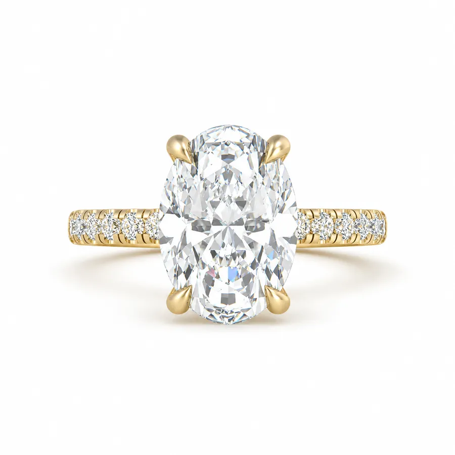 The Cleo — Oval engagement ring in yellow gold