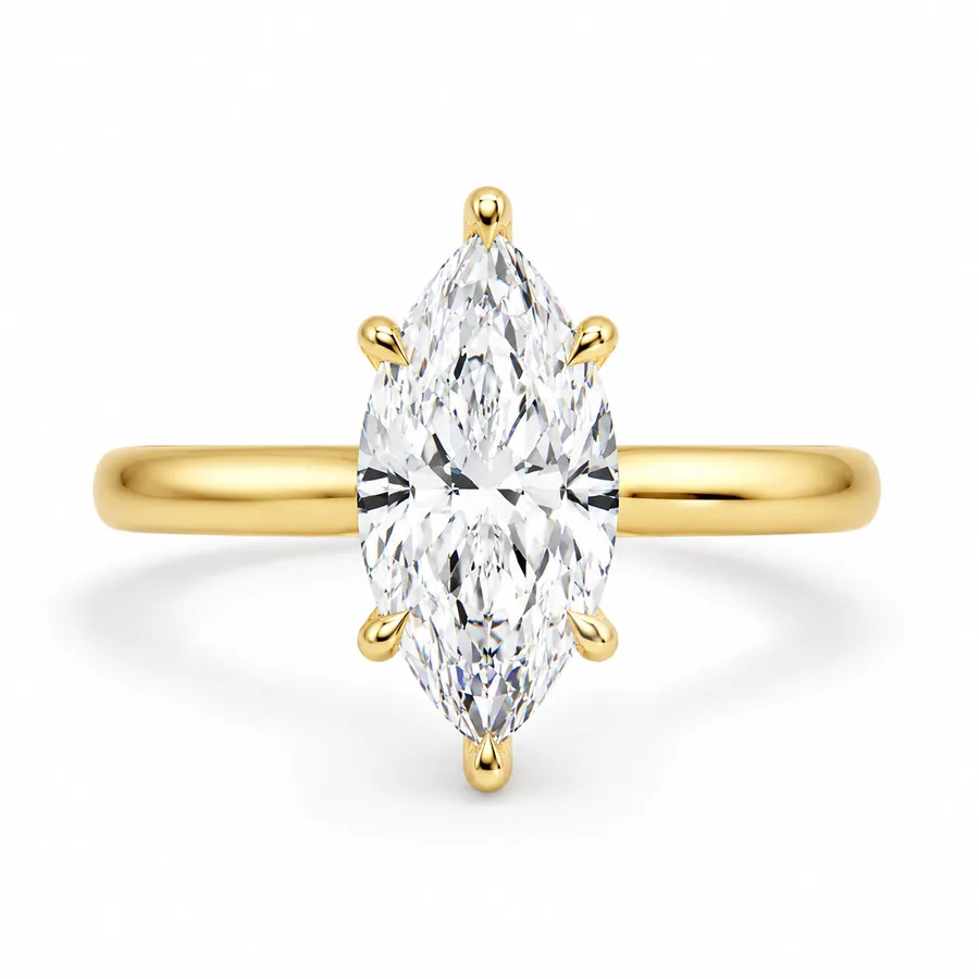 The Colette — Marquise engagement ring in yellow gold