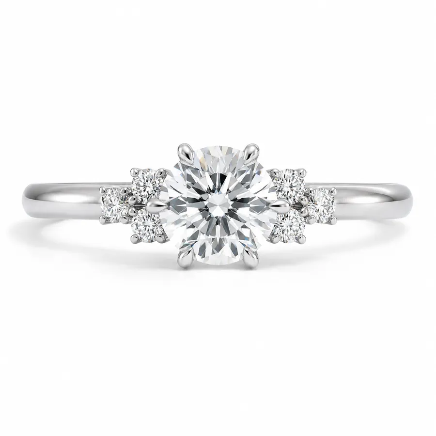 The Constance — Round brilliant engagement ring in white gold
