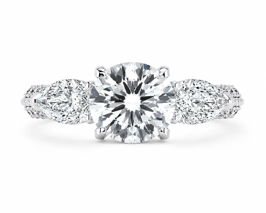 The Coronet — Round brilliant engagement ring in white gold