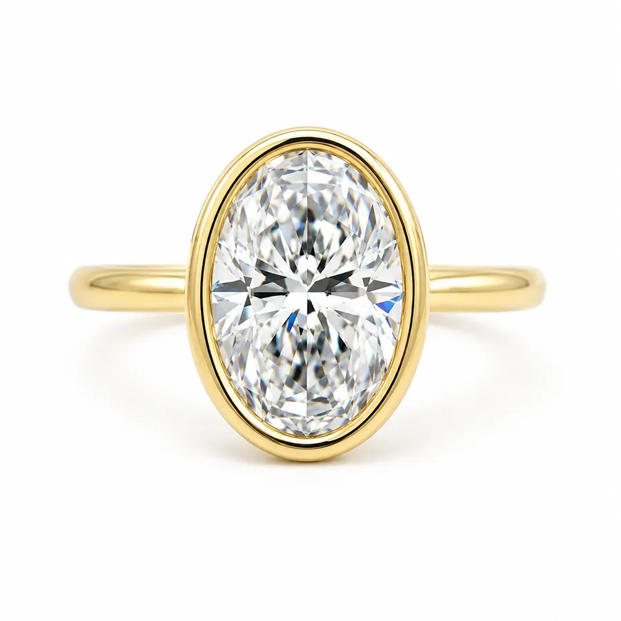 The Eclipse — Oval engagement ring in yellow gold