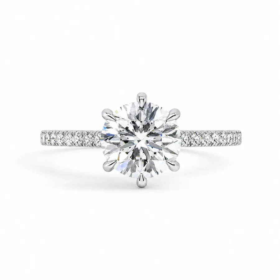 The Elle — Round brilliant engagement ring in white gold