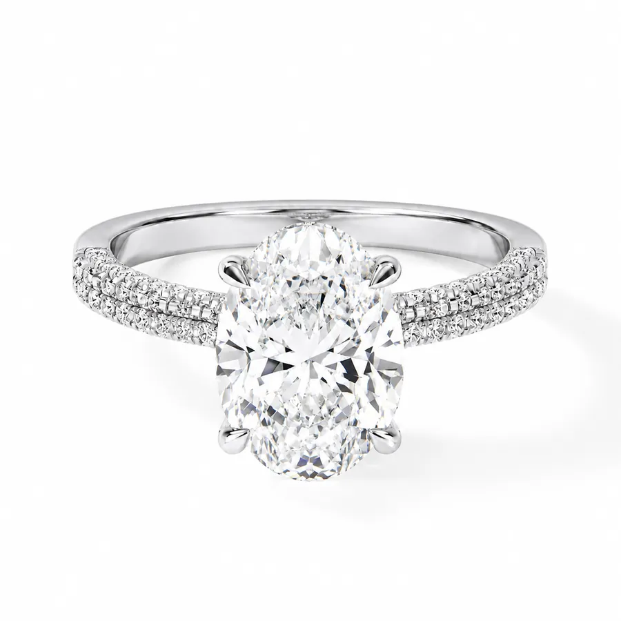 The Everly — Oval engagement ring in white gold
