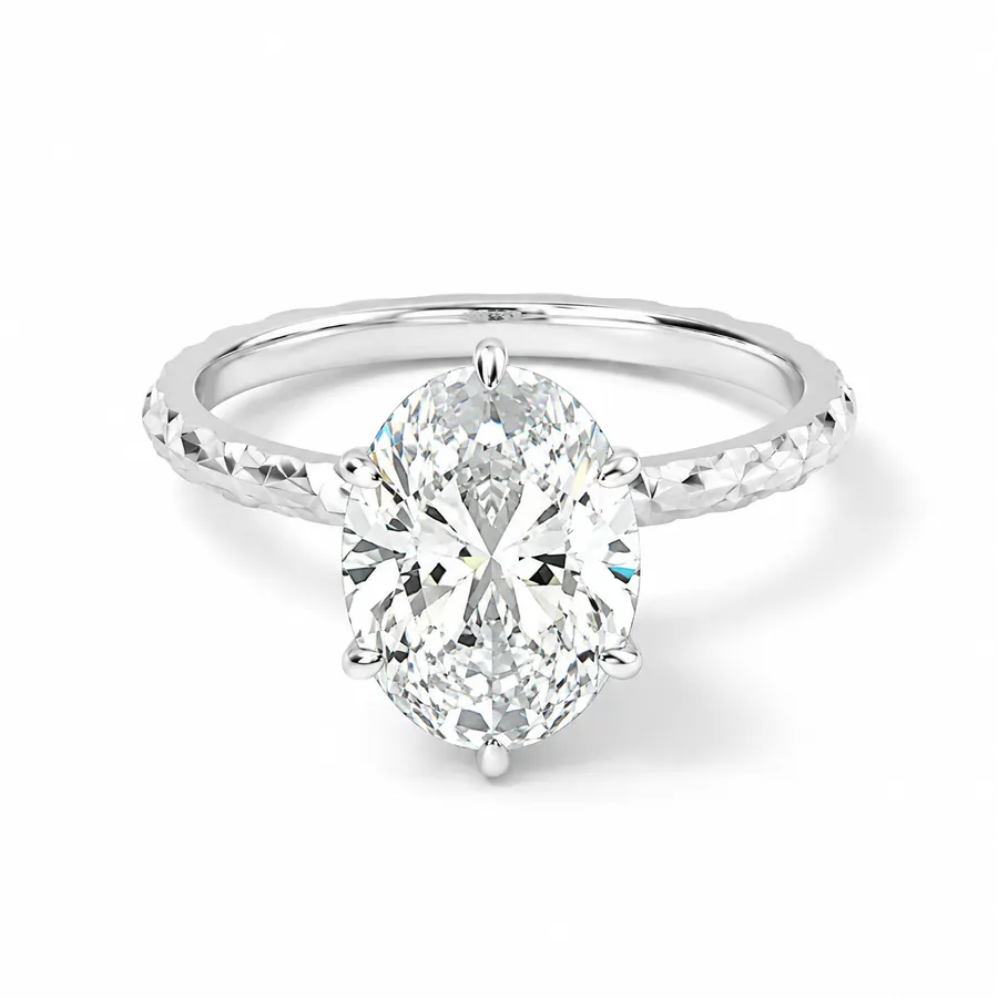 The Frost — Oval engagement ring in white gold