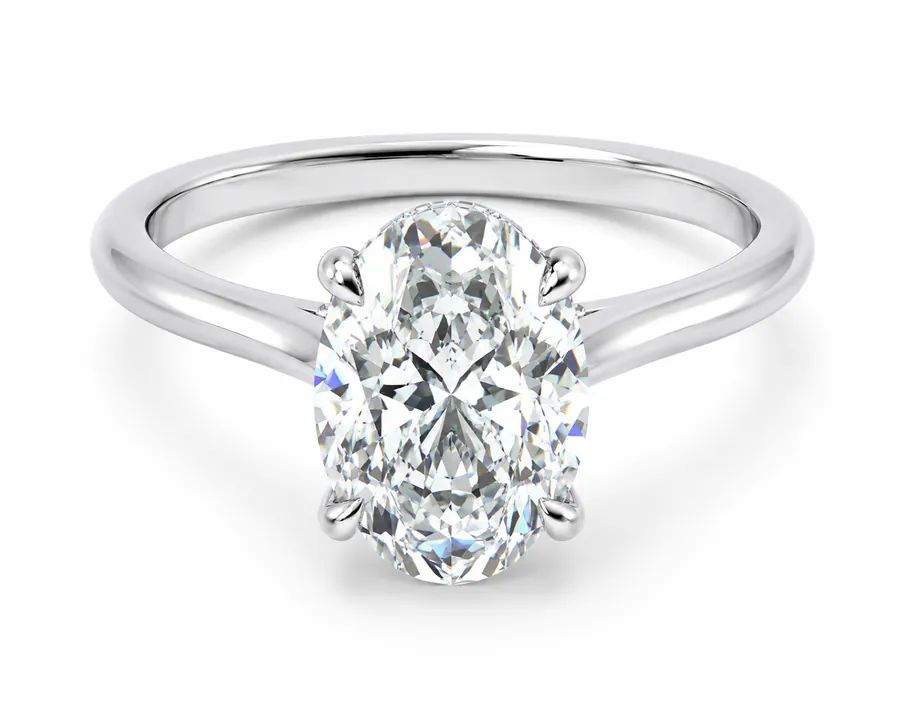 The Halcyon — Oval engagement ring in white gold