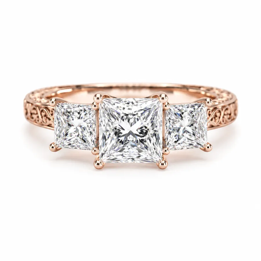 The Heirloom — Princess engagement ring in rose gold