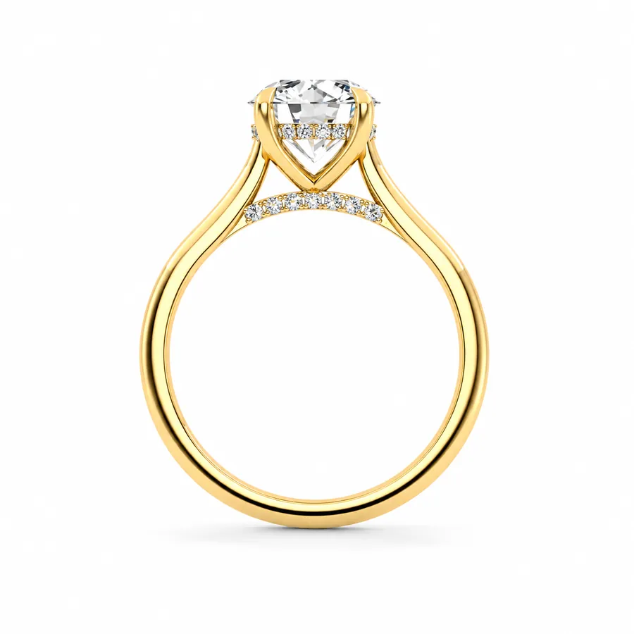 The Margot — Round brilliant engagement ring in yellow gold