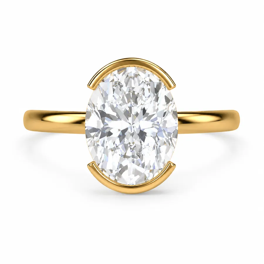 The Meridian — Oval engagement ring in yellow gold