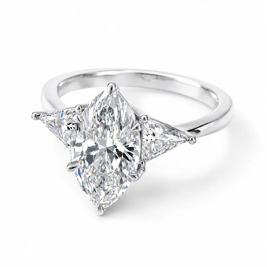 The Northstar — Marquise engagement ring in white gold