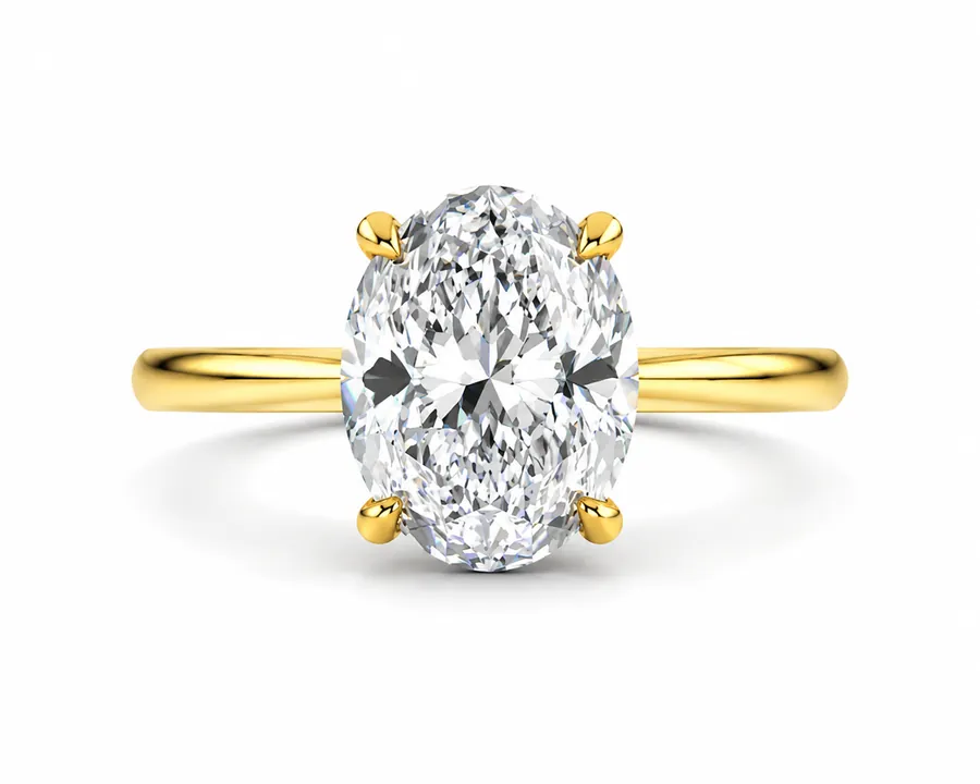 The Ophelia — Oval engagement ring in yellow gold