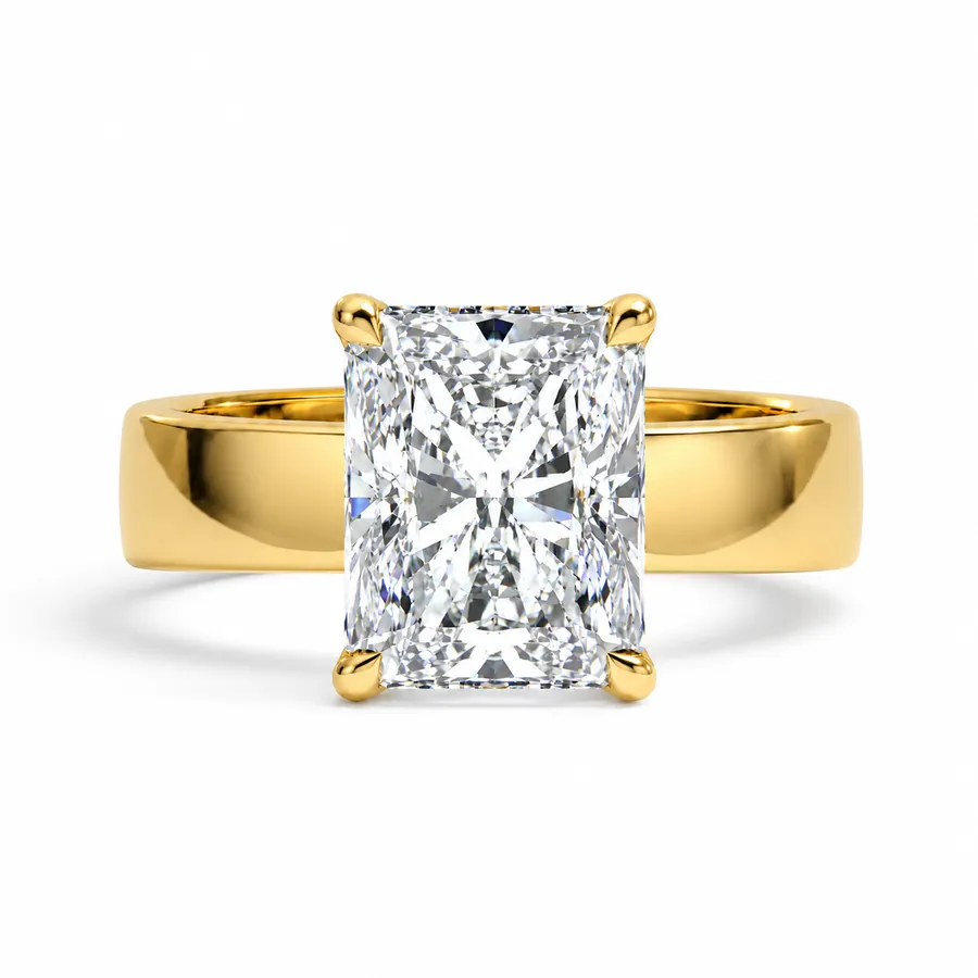 The Regent — Radiant engagement ring in yellow gold