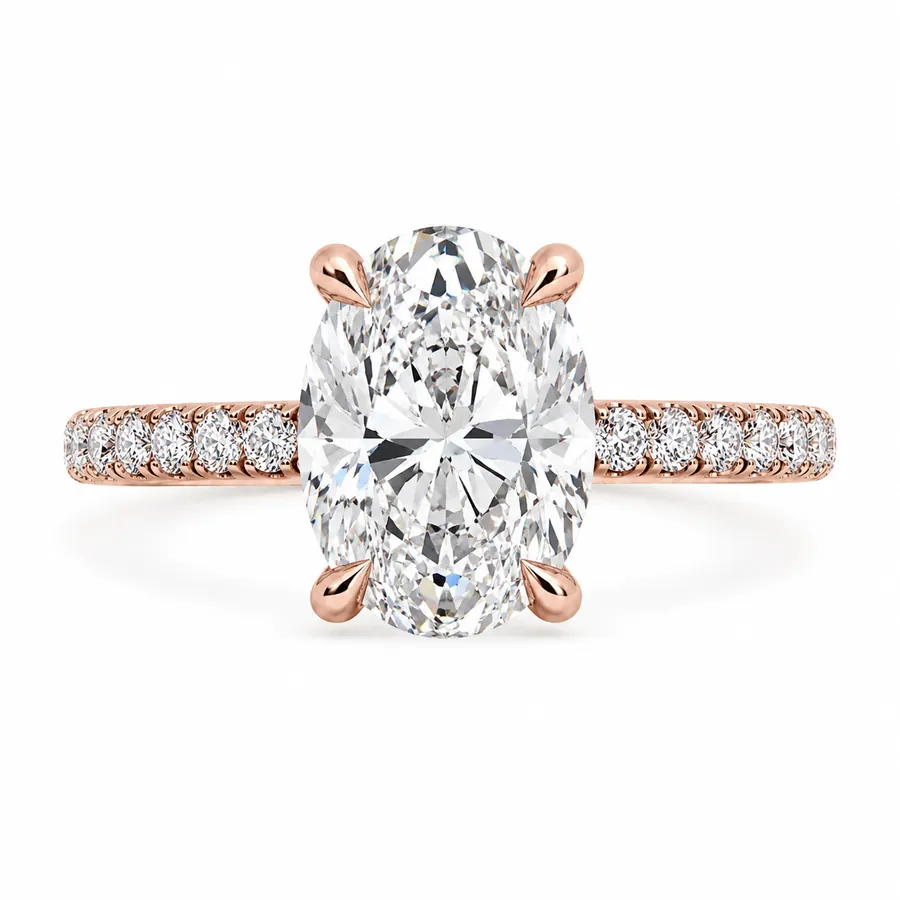 The Rosalind — Oval engagement ring in rose gold