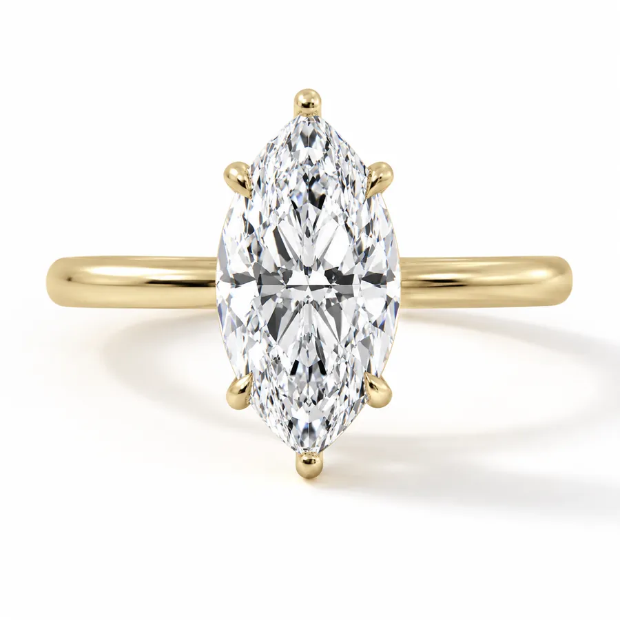 The Seraphine — Marquise engagement ring in yellow gold