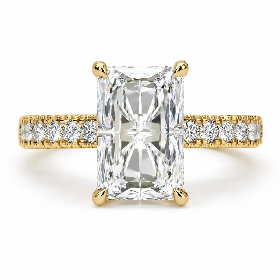 The Sienna — Radiant engagement ring in yellow gold