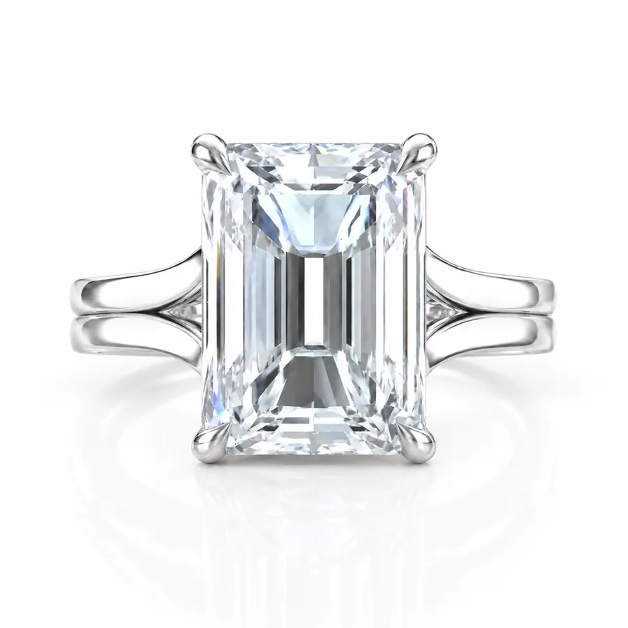The Sonder — Emerald engagement ring in white gold