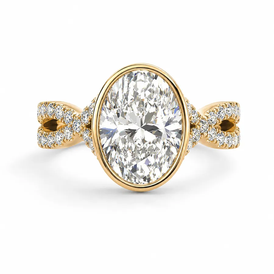 The Willow — Oval engagement ring in yellow gold